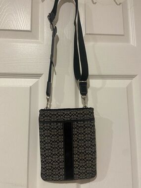 Coach Black and Gray Signature Crossbody Bag
